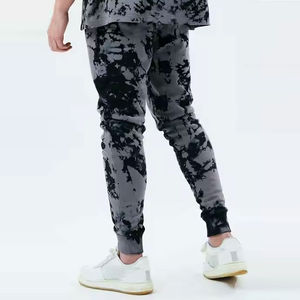 Ensemble de survêtement imprimé tie-dye d'hiver de haute qualité, antibactérien, respirant, facile à laver, 100% coton, streetwear pour hommes, 2 pièces - Product Image 5