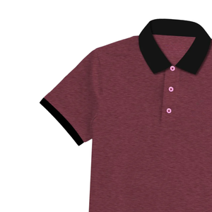 Camisa Polo Marrón para Hombre con Cuello y Puños Negros, Ropa Casual Elegante, Tejido de Algodón Cómodo para Uso Diario - Product Image 5