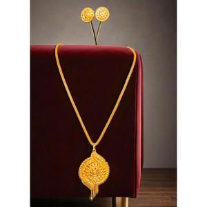 Acheter Boucles d'oreilles collier design tendance serti de boucles d'oreilles collier plaqué or 22ct de qualité supérieure ensemble pour les femmes porter des bijoux - Product Image 1