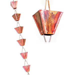 Fabricante exportador personalizado cobre Acero inoxidable lluvia cadena canalón bajante Metal jardín decorativo aluminio lluvia cadena - Product Image 2