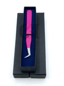 Haute Qualité Rose Foncé Poudre Revêtement Fibre Nano Pointe Botte Volume En Acier Inoxydable Extension De Cils Pince À Épiler Instruments De Beauté - Product Image 5