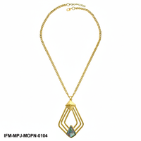 Collier pendentif géométrique en or avec incrustation de nacre, style Art Déco tendance, bijou de soirée pour femme