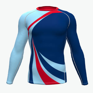 Custom Made Men's High Quality Polyester/Nylon Breathable Quick Dry Full Sleeve UPF50+ Rash Guard 2025 Latest Style OEM Logo - Product Image 1