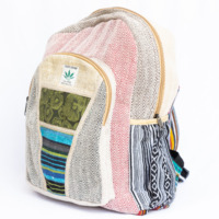 Sac à dos léger en chanvre fait main de l'Himalaya, 16L, avec doublure en laine, ceinture à coussin d'air, unisexe, pour ordinateur portable, écologique