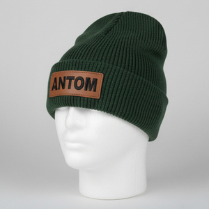 Rắn màu sắc mới màu đen & trắng tùy chỉnh Beanie vá hat | da vá mùa đông Beanie thêm logo của bạn Công ty Nhân viên mũ - Product Image 5