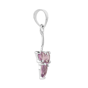 จี้พลอยแอมะทิสต์ธรรมชาติสำหรับผู้หญิงจาก Shah Gems ทำจากเงินแท้ 925 ชุบทองคำสีกุหลาบ พร้อมจี้รูปแบบศาสนา ลวดลายการ์ตูน - Product Image 2