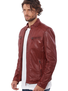 2025 nouveaux hommes personnalité hiver mode noir hommes en cuir pur col montant décontracté vestes en cuir - Product Image 6