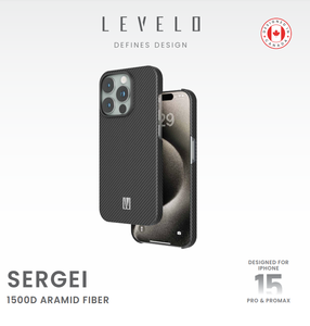 Levelo sergei 1500d Pro Max mô hình sợi carbon Trường hợp với Aramid cho điện thoại di động đóng hộp bảo vệ điện thoại Bìa - Product Image 2