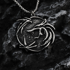 Collar Retro Hip-Hop Witcher para Hombre de yunnique, Colgante de Acero Inoxidable con Forma de Animal, para Regalo, Cadena para Suéter - Product Image 2