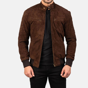 Veste en cuir vintage décontractée pour hommes authentiques avec revers manteaux chauds pour un usage quotidien - Product Image 5