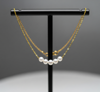 Collier à plusieurs rangs en argent sterling 925 plaqué or 18 carats avec perles d'eau douce de qualité AAA, bijoux fins en gros