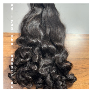 Extensions de cheveux humains bouclés et légers pour bébé, avec brillance naturelle, texture lisse, structure en vrac, vente en gros : non permanentes - Product Image 2