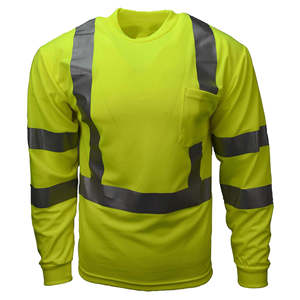 Nouveau design, col boutonné devant, 100% polyester, vêtements de travail, construction, polo à haute visibilité avec bandes réfléchissantes - Product Image 1