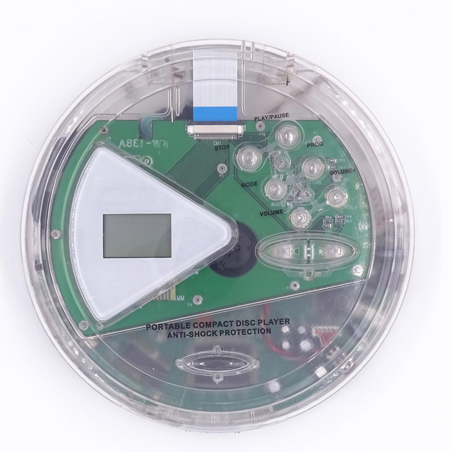Portable CD Player With Display Button Control Anti-Shock Protection Transparent Design