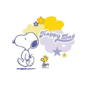 Tarjeta postal de estilo moderno con diseño de Peanuts Happy Day, con Snoopy y Woodstock, de papel para uso en pared - Product Image 1