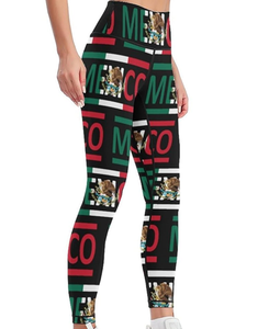 Leggings de Yoga de Cintura Alta con Estampado de la Bandera Mexicana para Mujer, Control de Abdomen, para Entrenamiento y Running - Product Image 3