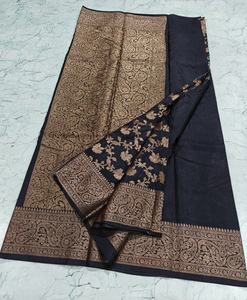 Sari Banarasi Suave con Pallu Rico y Tradicional, Blusa con Diseño Jaal Tejido, para Fiestas, de Secado Rápido, Protección Solar, para Mujer - Product Image 3