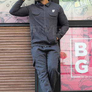 Ensemble de survêtement d'entraînement décontracté pour homme, hiver, uni, respirant, léger, écologique, séchage rapide, coton/polyester - Product Image 3