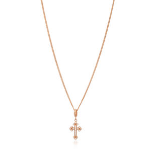 <b>Cross</b> Design Clear Zircon Stone Charm <b>Necklace</b> Pendant Turkish Handmade Wholesale 925 Sterling Silver Jewelry - Product Image 1