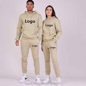 Custom 100% Cotton Fleece Jogging Track Sweat Suit Sweatpants <b>Hoodie</b> Set With Logo Unisex Men <b>Women</b> Jogger Sweatsuit Tracksuit - Product Image 4