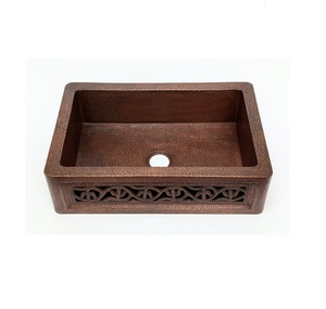 Premium Forest Spirit Rectangulaire Cuivre Bol Unique Évier De Cuisine À La Main Undermount Ferme Évier En Laiton Valve 1 Fournisseur En Vrac - Product Image 3