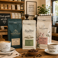Sacs à café AT PACK France Market 250g 500g en PE et PE simple matière avec valve et fermeture éclair refermable pour grains de café torréfiés