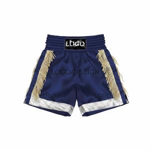 Shorts de Muay Thai de primera calidad con logotipo bordado para entrenamiento y competición, tela satinada ligera, logotipo personalizado. - Product Image 5