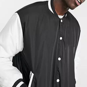 Custom Luxury <b>Black</b> Varsity <b>Jackets</b> <b>Jacket</b> Men Leather Sleeve Letterman Varsity <b>Jacket</b> for Men - Product Image 2