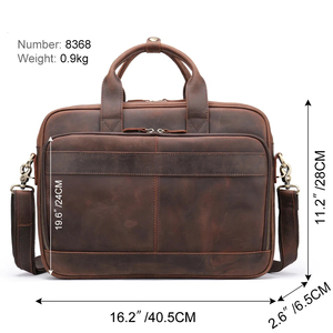 Leather Laptop Messenger Classic Style Durable Zipper Closure Crossbody Shoulder Carrying System Portable Brown Tan Colors - Product Image 6
