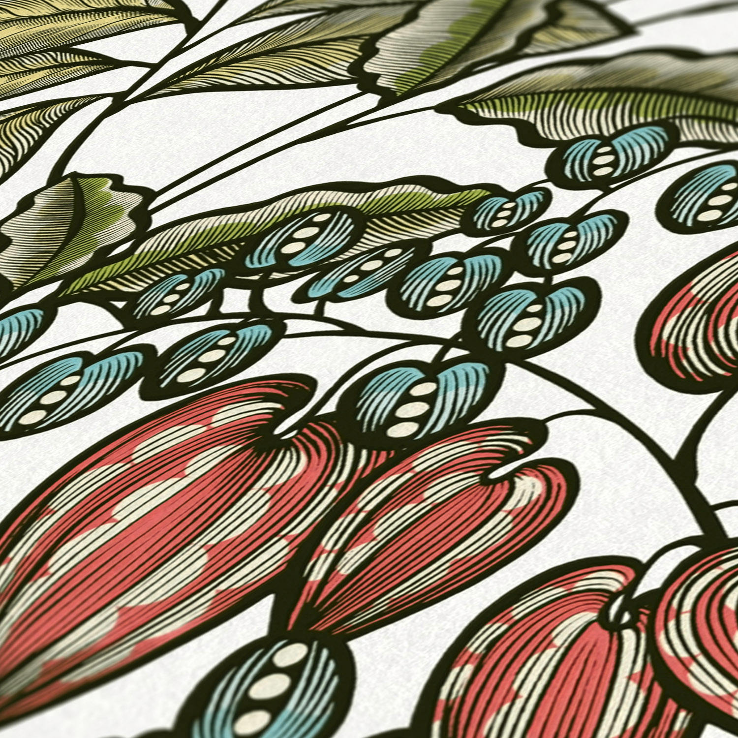 coloured green white purple