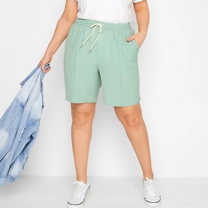 Short d'été 100% coton pour femmes de qualité supérieure décontracté taille haute respirant conception unie avec décoration élégante en fourrure d'arc personnalisable - Product Image 6