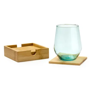 Set di Sottobicchieri in Bambù Magica Personalizzati, Gadget Promozionali - Product Image 1