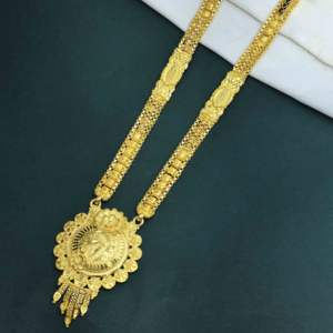 Venta al por mayor 24K chapado en oro latón ortodoxo formando colgante largo Mangalsutra tradicional boda collar uso diario acabado dorado - Product Image 4