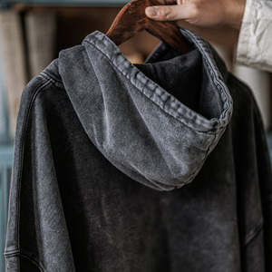 Custom Logo Oversized Baggy Hoodie OEM ODM Soft Cotton Fleece Washed Trendy Streetwear Men Women Summer Spring Long Winter Plus - Product Image 6