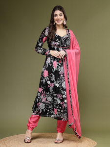 Ensembles Kurta A-Line en Poly Crape Brodés Miroir, Design Tendance et Attrayant, Meilleures Ventes, Nouveauté pour Femmes, Idéal pour Fêtes et Cérémonies - Product Image 3