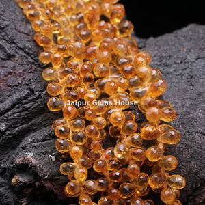 Nouvelle tendance Citrine à facettes larme en vrac pierres précieuses Briolette jaune à la mode pierre perles bijoux en gros pour Nelsace - Product Image 2