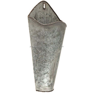 Maceta de chapa metálica con acabado galvanizado Forma única Diseño martillado Buena calidad para decoración de jardín Precio al por mayor - Product Image 6