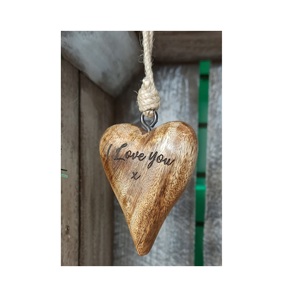 Wholesale Custom Wood Hanging Rustic Heart Shape Wooden Plain Mini Wooden Heart for Home Christmas and Other Festive - Product Image 3