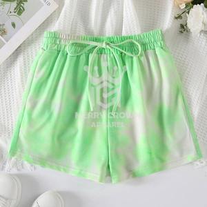 กางเกงขาสั้นมัดย้อมผ้าฝ้าย100% เอวสูงแห้งเร็วระบายอากาศสีพื้น - Product Image 4