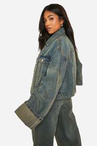 Veste en jean OEM pour femme, bleu foncé, prix d'usine, avec poches et fermeture à boutons, conçue pour toutes les saisons, confortable. - Product Image 5