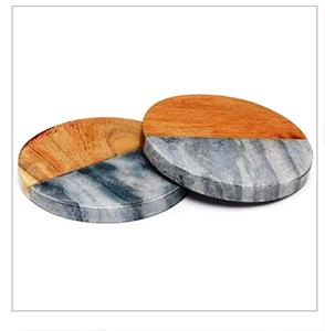 MAGNATE Posavasos de piedra redonda hechos a mano de alta calidad Alfombrilla Estilo clásico Hecho EN LA India - Product Image 2