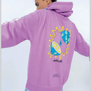 Sudadera con capucha Hip-Hop de alta calidad Custom 320 GSM Pearl Velvet Oversized Logo Printed Men's Hoodie - Product Image 5