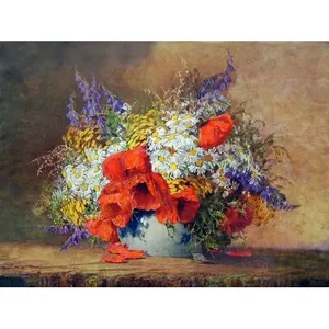 Flores silvestres y amapolas Accent Tile Mural 8x6 Cocina Pared Backsplash Murales de pared de cerámica - Product Image 1