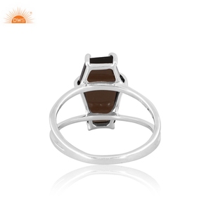 Meilleure vente en argent sterling naturel pierre précieuse fumée Kingman Turquoise bague Demi Fine fabricant de bijoux - Product Image 2