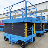 Vente chaude, élévateur hydraulique électrique 6M 12M, élévateur à ciseaux hydraulique portable 300 kg, mobile pour l'usine