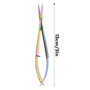 Ciseaux à ressort pour ongles couleur arc-en-ciel 5 "en acier inoxydable dissolvant de cuticules pour ongles lames tranchantes vente chaude ciseaux à ongles manucure - Product Image 3