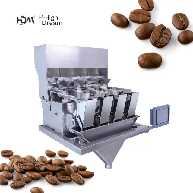 Toz kahve çekirdekleri için 4 kafa modüler lineer kantar paketleme makinesi