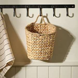 Panier mural moyen en jacinthe d'eau tressé à la main, panier de rangement artisanal, vente en gros, écologique, fabriqué par VgreenArt au Vietnam - Product Image 2