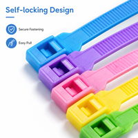 Attaches de câbles en plastique coloré PA, attaches zippées pour la fixation des filets de sécurité des tuyaux en mousse des aires de jeux intérieures