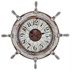 H.M.A Handicrafts Nautical Brass Wall <b>Clock</b> Vintage Maritime Quartz Timepiece Analog Display Art Deco for Indoor Outdoor Use - Product Image 2
